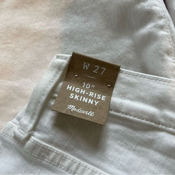 NWT Madewell 10" High Rise Skinny Jeans in Pure White: Step-Hem Edition - Picture 10 of 10